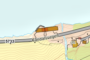 Kartbilde fra WMS-tjeneste av avviket