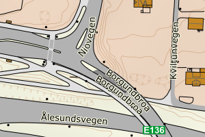 Kartbilde fra WMS-tjeneste av avviket