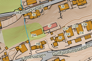 Kartbilde fra WMS-tjeneste av avviket