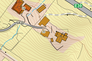 Kartbilde fra WMS-tjeneste av avviket