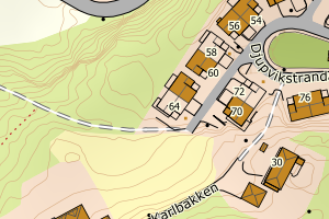 Kartbilde fra WMS-tjeneste av avviket