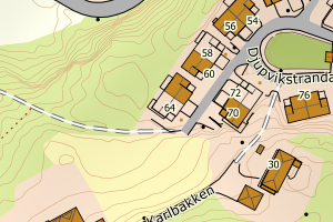 Kartbilde fra WMS-tjeneste av avviket