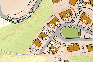 Kartbilde fra WMS-tjeneste av avviket