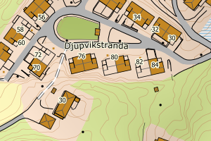 Kartbilde fra WMS-tjeneste av avviket