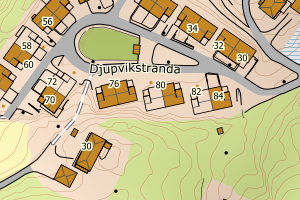 Kartbilde fra WMS-tjeneste av avviket