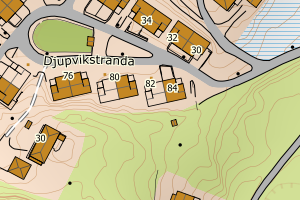 Kartbilde fra WMS-tjeneste av avviket