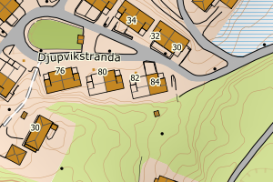 Kartbilde fra WMS-tjeneste av avviket