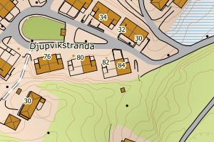 Kartbilde fra WMS-tjeneste av avviket