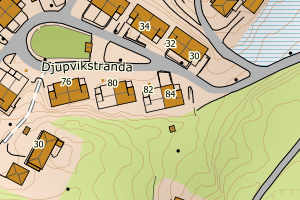 Kartbilde fra WMS-tjeneste av avviket