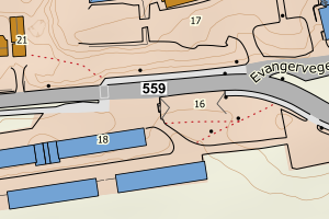 Kartbilde fra WMS-tjeneste av avviket