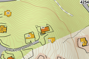 Kartbilde fra WMS-tjeneste av avviket