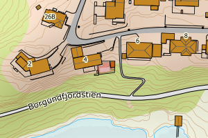 Kartbilde fra WMS-tjeneste av avviket