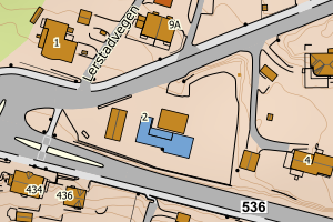 Kartbilde fra WMS-tjeneste av avviket