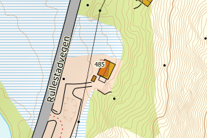 Kartbilde fra WMS-tjeneste av avviket