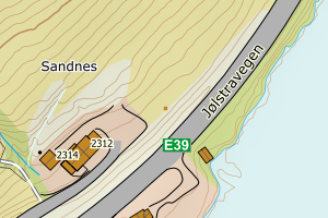 Kartbilde fra WMS-tjeneste av avviket