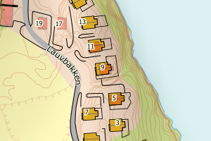Kartbilde fra WMS-tjeneste av avviket