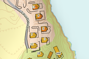 Kartbilde fra WMS-tjeneste av avviket