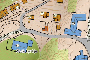 Kartbilde fra WMS-tjeneste av avviket