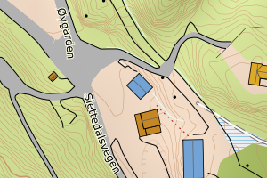 Kartbilde fra WMS-tjeneste av avviket