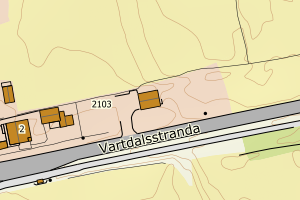 Kartbilde fra WMS-tjeneste av avviket