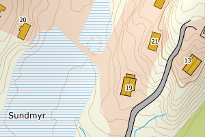 Kartbilde fra WMS-tjeneste av avviket