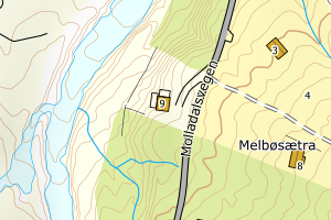 Kartbilde fra WMS-tjeneste av avviket