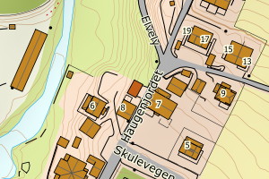 Kartbilde fra WMS-tjeneste av avviket