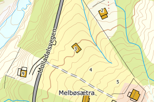 Kartbilde fra WMS-tjeneste av avviket