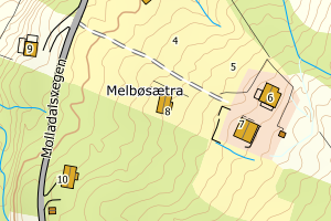 Kartbilde fra WMS-tjeneste av avviket