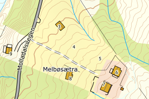 Kartbilde fra WMS-tjeneste av avviket