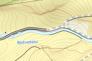 Kartbilde fra WMS-tjeneste av avviket