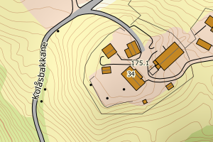 Kartbilde fra WMS-tjeneste av avviket