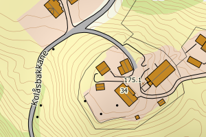 Kartbilde fra WMS-tjeneste av avviket