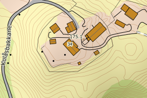 Kartbilde fra WMS-tjeneste av avviket