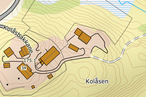 Kartbilde fra WMS-tjeneste av avviket