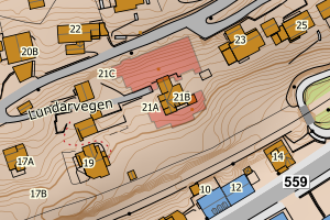 Kartbilde fra WMS-tjeneste av avviket