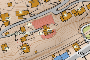 Kartbilde fra WMS-tjeneste av avviket