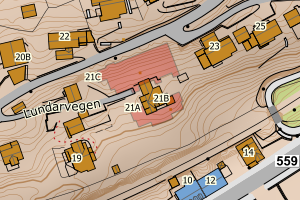 Kartbilde fra WMS-tjeneste av avviket