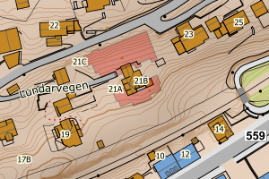 Kartbilde fra WMS-tjeneste av avviket