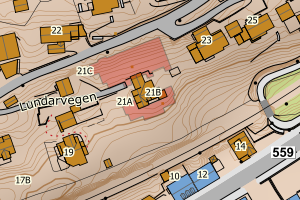 Kartbilde fra WMS-tjeneste av avviket