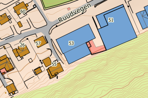 Kartbilde fra WMS-tjeneste av avviket