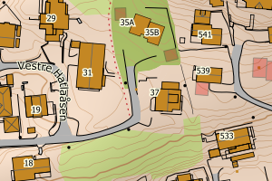 Kartbilde fra WMS-tjeneste av avviket