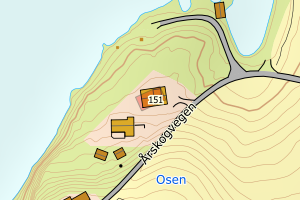 Kartbilde fra WMS-tjeneste av avviket