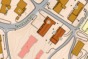 Kartbilde fra WMS-tjeneste av avviket