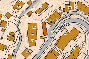 Kartbilde fra WMS-tjeneste av avviket