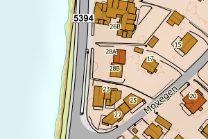 Kartbilde fra WMS-tjeneste av avviket