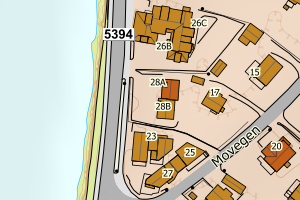 Kartbilde fra WMS-tjeneste av avviket