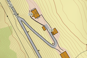 Kartbilde fra WMS-tjeneste av avviket