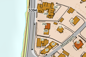 Kartbilde fra WMS-tjeneste av avviket