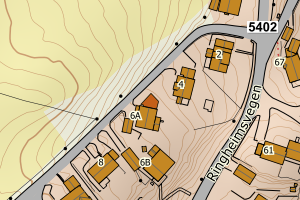 Kartbilde fra WMS-tjeneste av avviket